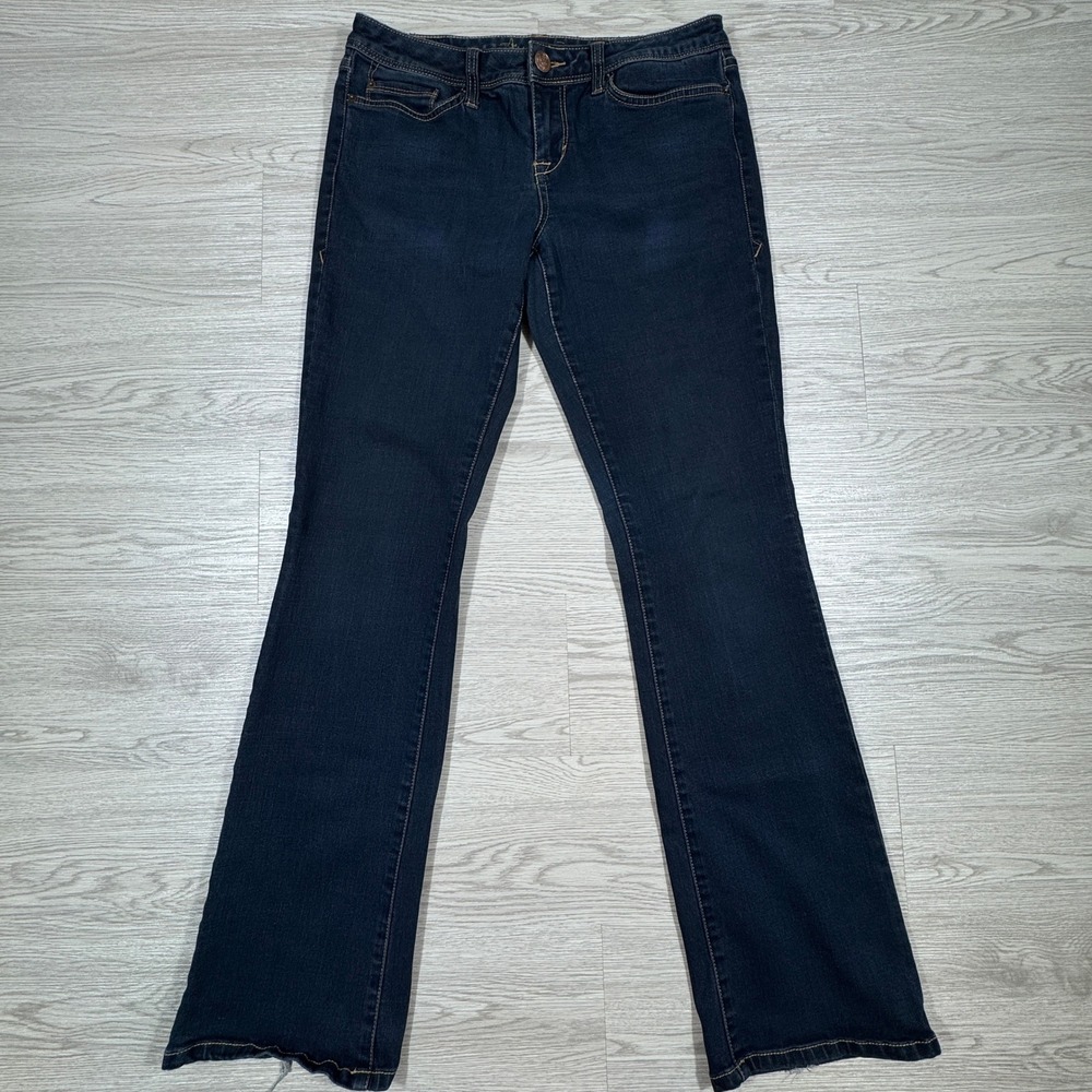 American‎ Rag Women's Bootcut Jeans Dark Wash Blue Size 9R Embroidered Pockets